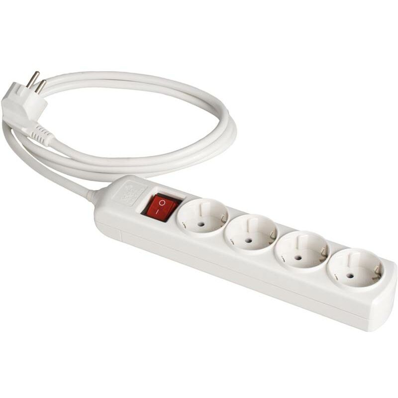 

Multitoma con interruptor y cable de 4 enchufes serie "8000