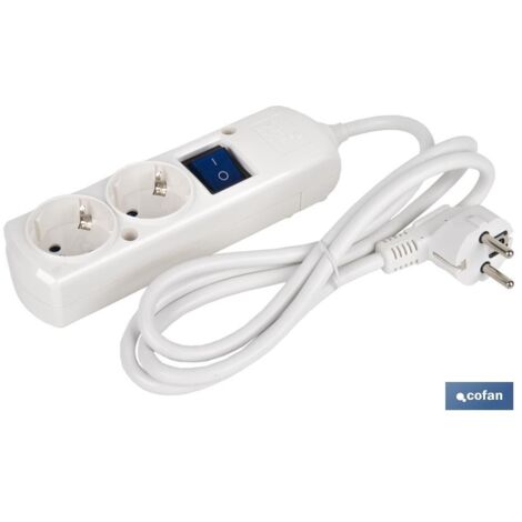 Base bipolare 2 uscite e prolunga da 1,5 m con interruttore Luminos 16a250v