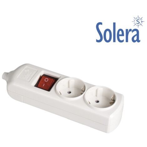 Base Bipolare 2 Uscite t/tl 10/16A 250V Bianca + Interruttore Luminoso Solera 8002IL