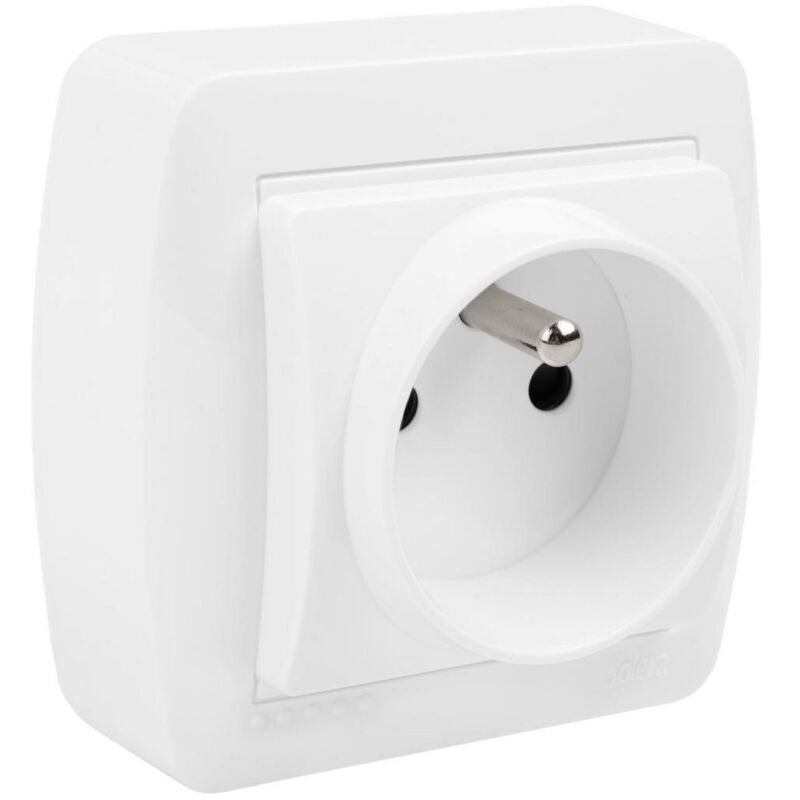 EDM - Base della spina Solera mur60fu Francese Bipolare Bianco 16 a Superficie