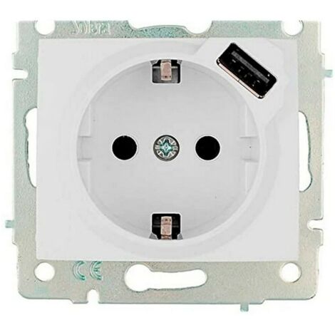 Base bipolare con T/tl 16A 250V con alimentazione USB S.europa Solera Erp60usb