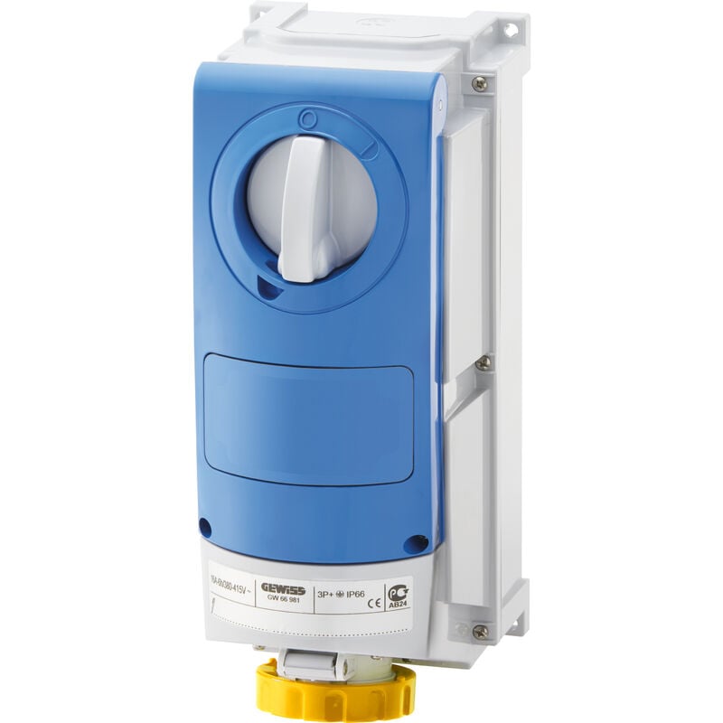 

Base Bl. Ip66 Sup 2P+T 16A 110V Gewiss Gw66501