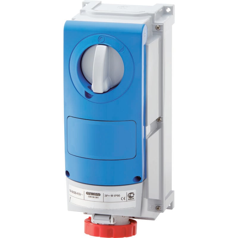 

Base Bl. Ip66 Sup 3P+T 63A 400V Gewiss Gw66531