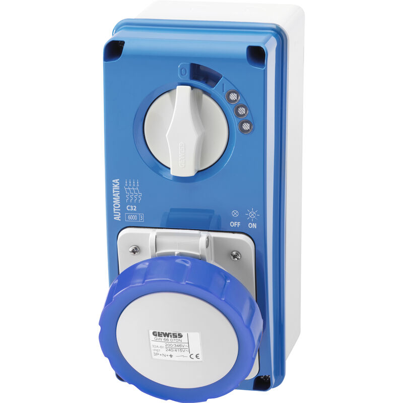 

Base Bl.Vr.C.F.2P+T 16A 230V 6H Mt Gewiss Gw66054N