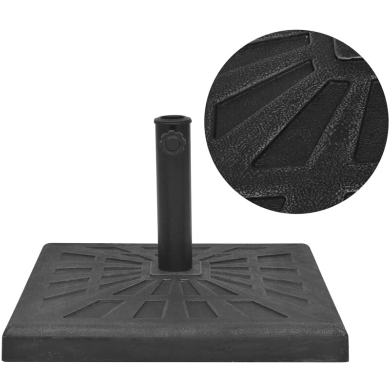 Doc&et² - Base carrée de parasol Résine Noir 19 kg - Noir