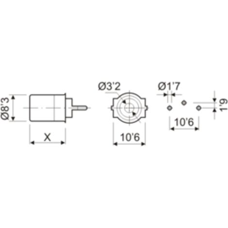 Base coaxial Hembra circuito impreso 13 MM Electro DH. Color Negro 10.576/13/N 8430552010738