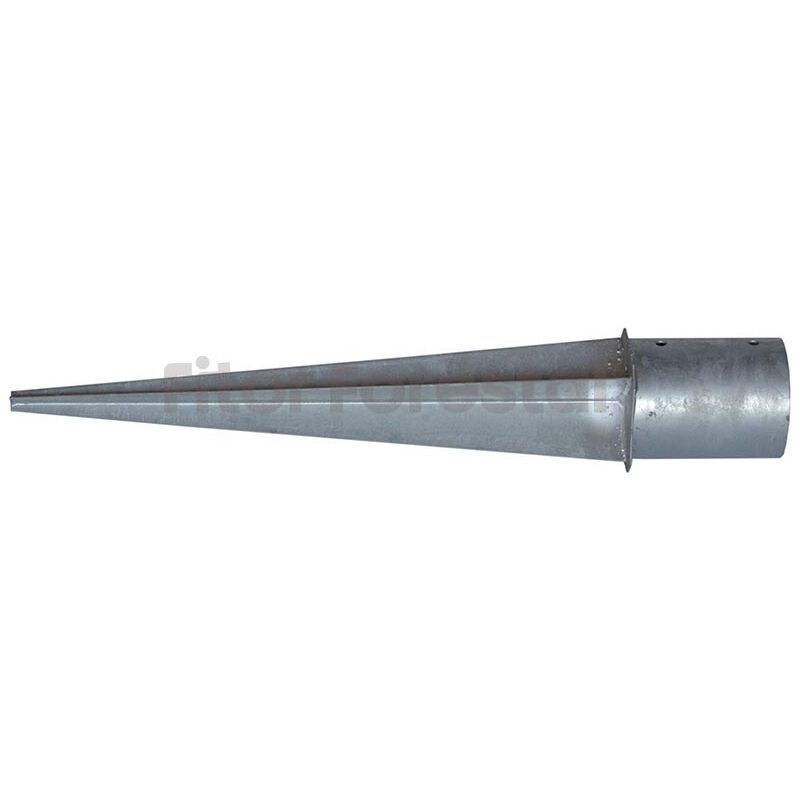 

Base con punta para poste Ø10cm galvanizada. Alta resistencia a oxidación