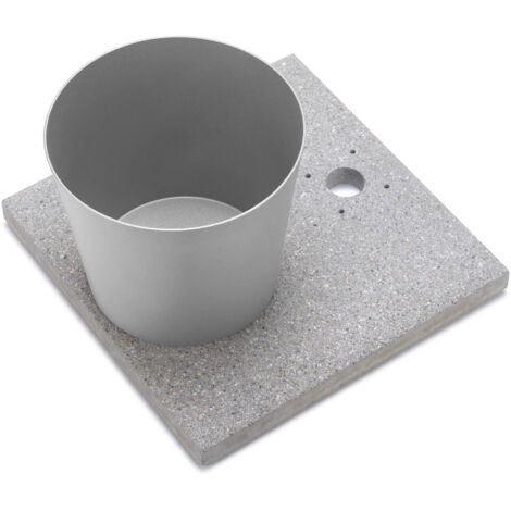 Base con Vaschetta per Fontane con Ghiera Piccola 40x40x5 cm in Cemento Belfer 42/BSE/4 Alluminio