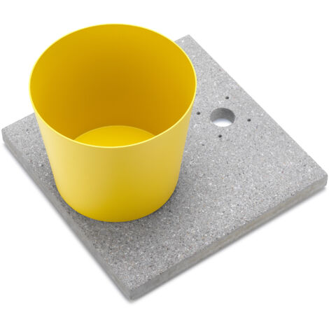 Base con Vaschetta per Fontane con Ghiera Piccola 40x40x5 cm in Cemento Belfer 42/BSE/4 Giallo
