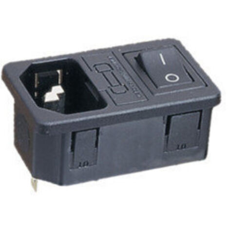 Base Conexion IEC 320 Con Portafusible + Interruptor De Empotrar