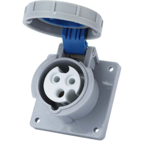 Base cuadrado inclinado industrial IP67 con tapa – 16A / 32A – Varias configuraciones