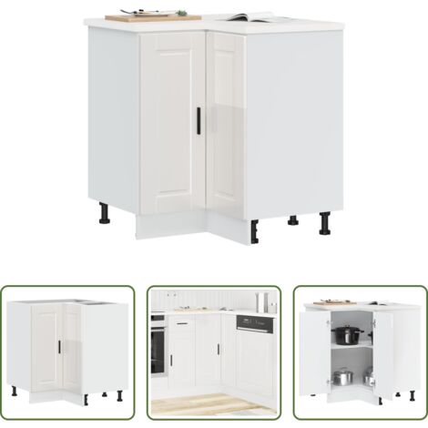 Base cucina -  Base ad Angolo Cucina Porto Bianco Lucido in Legno Multistrato