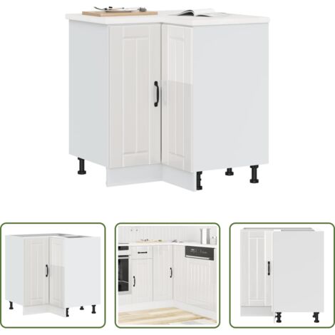 Base cucina - Mobile Base ad Angolo Cucina Lucca Bianco Lucido in Truciolato