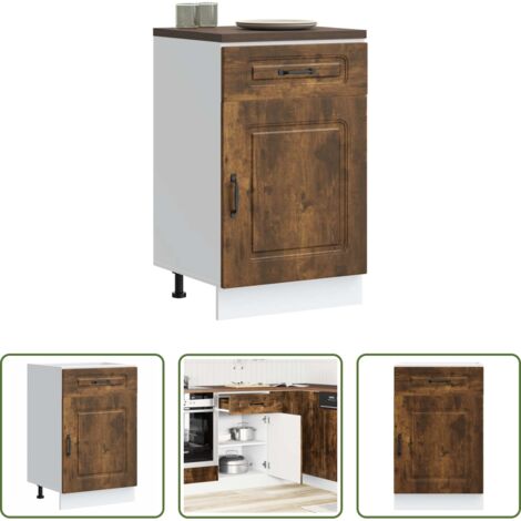 Base da cucina -  Base da Cucina Kalmar Rovere Fumo in Legno Multistrato
