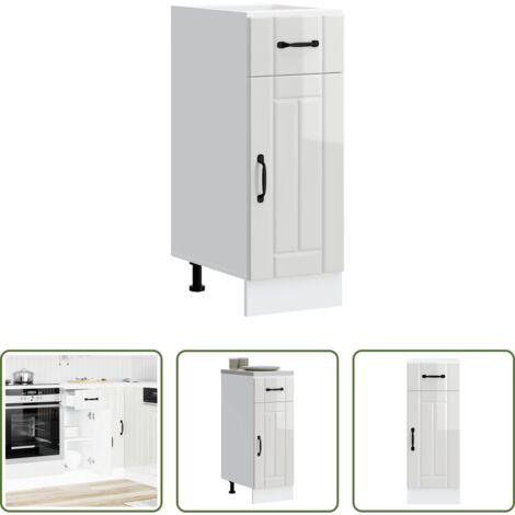 Base da cucina -  Base da Cucina Lucca Bianco Lucido in Legno Multistrato
