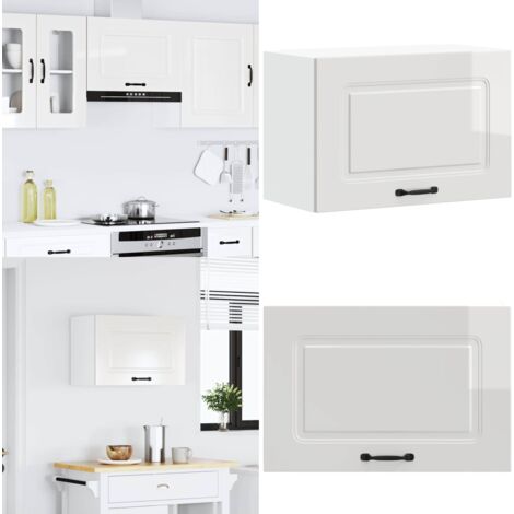 Base da Cucina Kalmar Bianco Lucido in Legno Multistrato - Armadietto da cucina - Armadio da parete