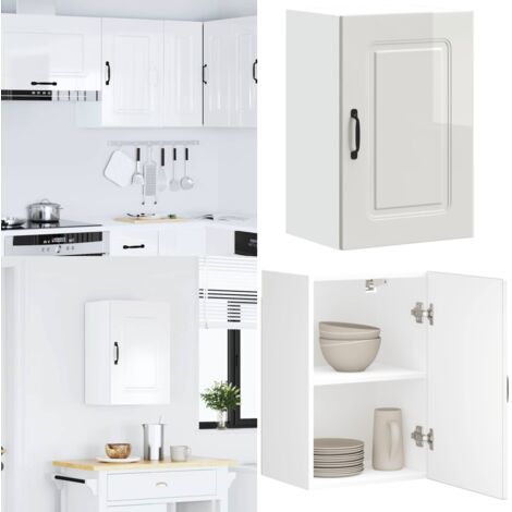 Base da Cucina Kalmar Bianco Lucido in Legno Multistrato - Armadio da cucina in legno - Armadio da cucina in truciolato