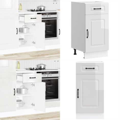 Base da Cucina Kalmar Bianco Lucido in Legno Multistrato - Base da cucina - Armadio in truciolato