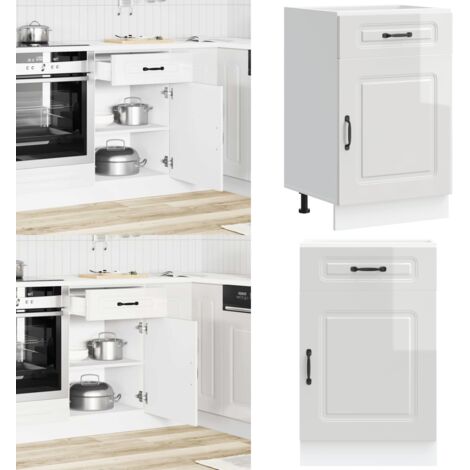 Base da Cucina Kalmar Bianco Lucido in Legno Multistrato - Base da cucina - Armadio in truciolato