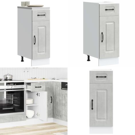 Base da Cucina Kalmar Grigio Cemento in Legno Multistrato - Base da cucina - Armadio in truciolato