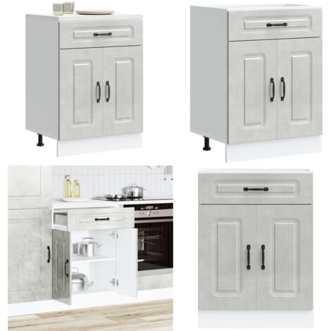 Base da Cucina Kalmar Grigio Cemento in Legno Multistrato - Base da cucina - Armadio in truciolato
