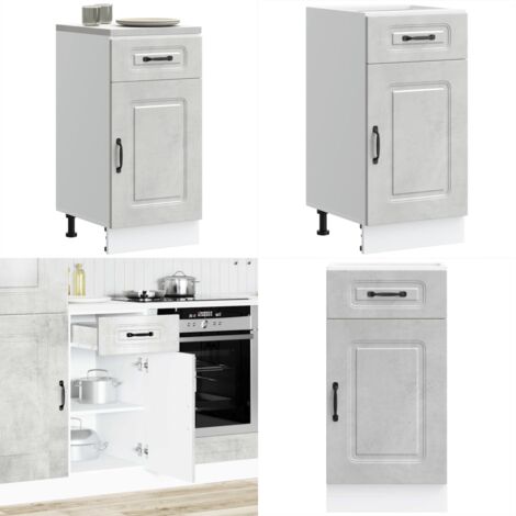 Base da Cucina Kalmar Grigio Cemento in Legno Multistrato - Base da cucina - Armadio in truciolato