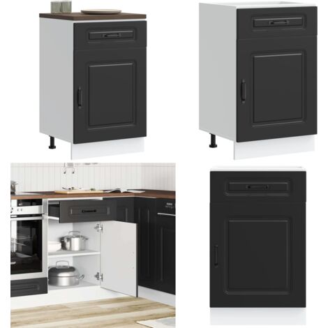 Base da Cucina Kalmar Nero in Legno Multistrato - Base da cucina - Armadio in truciolato