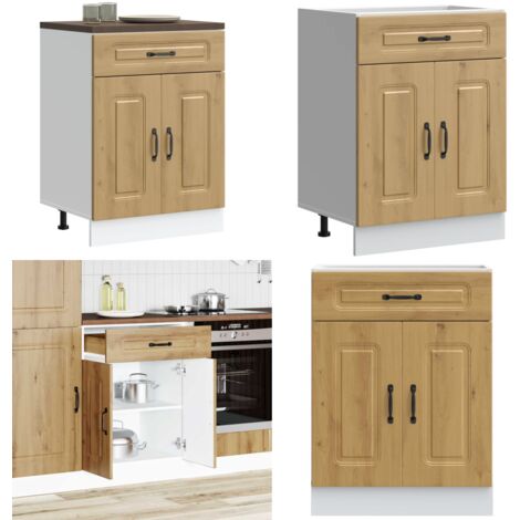 Base da Cucina Kalmar Rovere Artigianale in Legno Multistrato - Mobile da cucina - Armadio da cucina