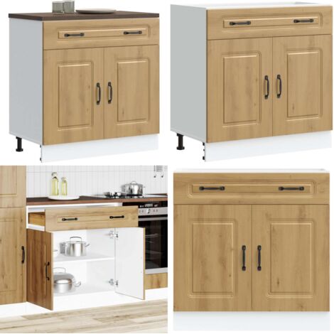 Base da Cucina Kalmar Rovere Artigianale in Legno Multistrato - Mobile da cucina - Armadio da cucina
