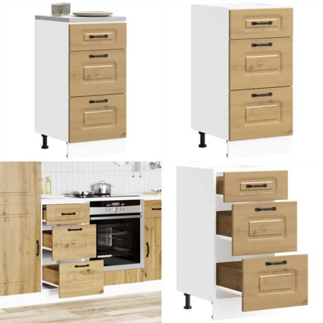 Base da Cucina Kalmar Rovere Artigianale in Legno Multistrato - Mobile da cucina - Armadio da cucina