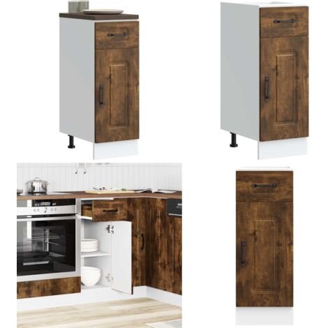 Base da Cucina Kalmar Rovere Fumo in Legno Multistrato - Base da cucina - Armadio da cucina in truciolato