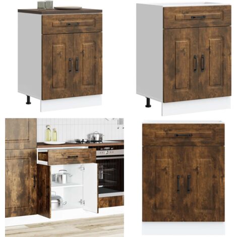 Base da Cucina Kalmar Rovere Fumo in Legno Multistrato - Base da cucina - Armadio da cucina multistrato