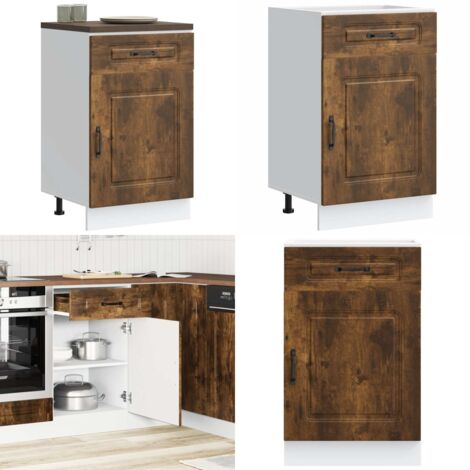 Base da Cucina Kalmar Rovere Fumo in Legno Multistrato - Base da cucina - Armadio da cucina multistrato