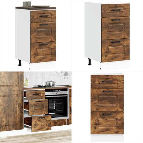 Base da Cucina Kalmar Rovere Fumo in Legno Multistrato - Mobile da cucina - Armadio da cucina