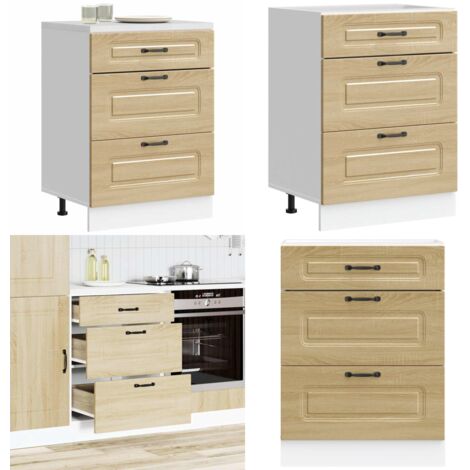 Base da Cucina Kalmar Rovere Sonoma in Legno Multistrato - Mobile da cucina - Armadio da cucina