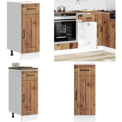 Base da Cucina Lucca Legno Antico in Legno Multistrato - Armadio da cucina - Mobile da cucina
