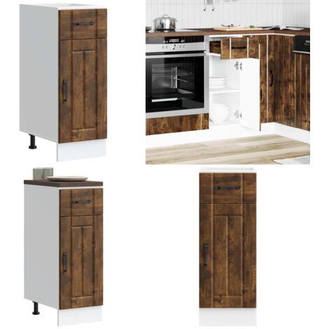 Base da Cucina Lucca Rovere Fumo in Legno Multistrato - Base da cucina - Armadio da cucina in truciolato