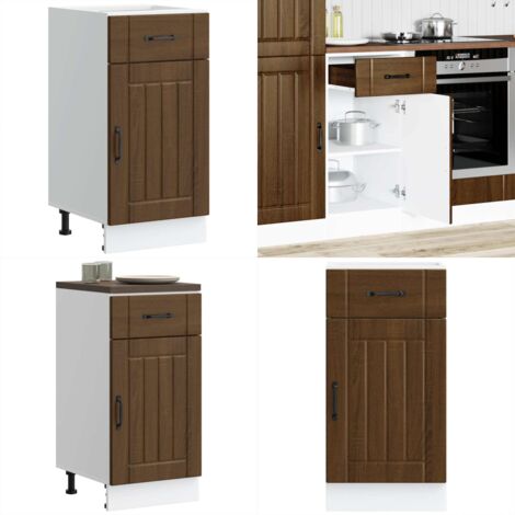 Base da Cucina Lucca Rovere Marrone in Legno Multistrato - Base da cucina - Armadio in truciolato