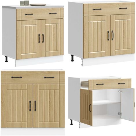 Base da Cucina Lucca Rovere Sonoma in Legno Multistrato - Base da cucina - Armadio in truciolato