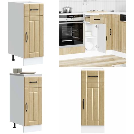 Base da Cucina Lucca Rovere Sonoma in Legno Multistrato - Base da cucina - Armadio in truciolato