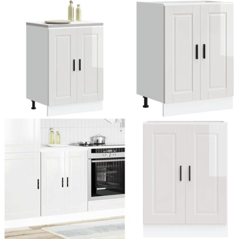 Base da Cucina Porto Bianco Lucido in Legno Multistrato - Mobile da cucina - Armadietto da cucina