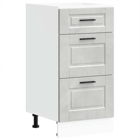 Base da Cucina Porto Grigio Cemento in Legno Multistrato vidaXL