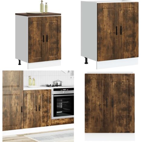 Base da Cucina Porto Rovere Fumo in Legno Multistrato - Base da cucina - Armadio da cucina