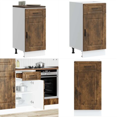 Base da Cucina Porto Rovere Fumo in Legno Multistrato - Base da cucina - Armadio in truciolato