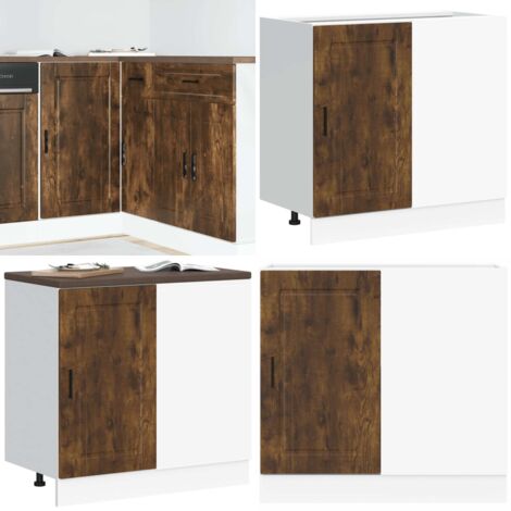 Base da Cucina Porto Rovere Fumo in Legno Multistrato - Mobile da cucina - Armadio da cucina