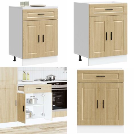 Base da Cucina Porto Rovere Sonoma in Legno Multistrato - Base da cucina - Armadio in legno