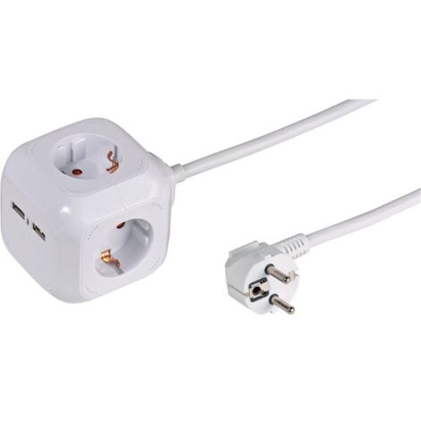 Base de 4 enchufes Vivanco 39612/ 2 Tomas USB