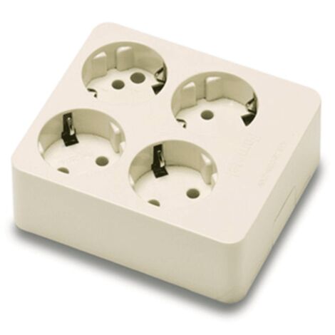 Base de 4 tomas TT lateral superficie 250V  Beige