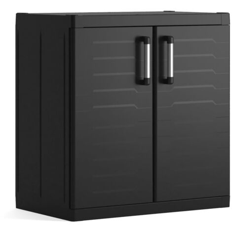 Base de armario de almacenamiento Detroit negro 65x45x97cm/89x54x93cm