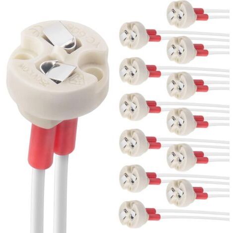Base de Bi-Pin, G4, GU5.3, G6.35, GY6.35, GX5.3 MR16, GZ4 MR11, support de lampe de corps en céramique à douille incandescente halogène (12pcs)